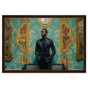 Regal Black Man Portrait Royalty cultural wall decor print by MoomZee Artwork
