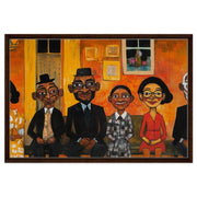 Whimsical Black Family Portrait Black family wall art canvas print by MoomZee Artwork