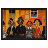 Colorful abstract african american wall art featuring vibrant shapes and patterns on canvas, perfect for modern decor.