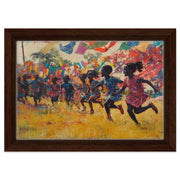 Black Children Playing Under Fabric Joyful Black children wall art canvas print by MoomZee Artwork