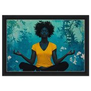 Black Woman Meditation African American wall art canvas print by MoomZee Artwork