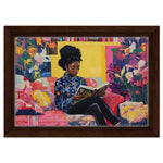 Elegant Black Woman Reading African American Cultural Wall Art