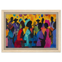 Vibrant abstract canvas art featuring bold colors, ideal for enhancing any space as African American wall art.