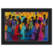 Black Family Reunion with Jazz cultural wall decor print by MoomZee Artwork