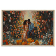 Romantic Black Couple Garden Scene Black love wall art artwork view
