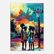 Close-up of Urban Basketball Court Black African American canvas print detail