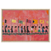 Colorful abstract african american wall art on canvas featuring vibrant shapes and patterns.