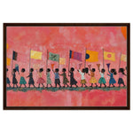 Black Children Marching African American Wall Art Canvas