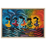 Dancing Black Girls in Abstract Swirl African American Wall Art