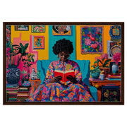 Alternate view of Black Woman Reading African American wall art canvas print
