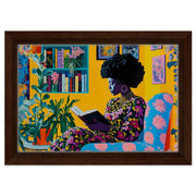 Alternate view of Black Woman Reading Book African American wall art canvas print