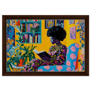 Black Woman Reading Book African American wall art for home decor