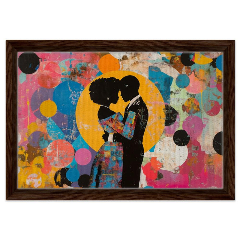 Vibrant Black Couple Abstract Dance African American Wall Art