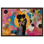 Vibrant Black Couple Abstract Dance cultural wall decor print by MoomZee Artwork