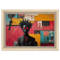 Vibrant abstract African American wall art featuring bold colors and dynamic shapes on canvas.