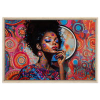 Vibrant abstract african american wall art featuring bold colors and dynamic shapes on a canvas.