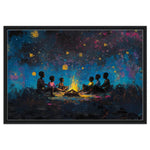 Black Family Campfire Night African American Wall Art