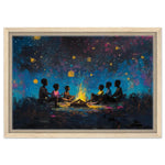 Black Family Campfire Night African American Wall Art