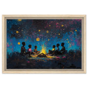 Alternate view of Black Family Campfire Night Black family wall art canvas print