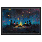 Black Family Campfire Night African American Wall Art