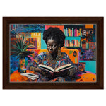 Black Woman Reading Vibrant African American Wall Art