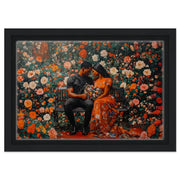 Black Couple in Garden Love cultural wall decor print by MoomZee Artwork