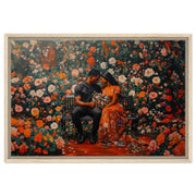 Black Couple in Garden Love Black love wall art canvas print by MoomZee Artwork