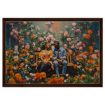 Black Couple in Floral Garden African American Love Wall Art