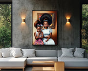 Mother Daughter Black woman wall art artwork view