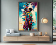 Alternate view of Black Couple Modern Love Abstract Black love wall art canvas print