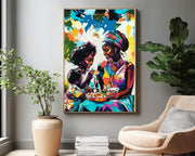 Alternate view of Black Family Meal Black kitchen wall art canvas print