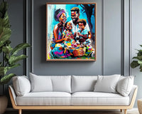 Colorful abstract canvas art showcasing vibrant patterns, perfect for any space, featuring african american wall art elements.