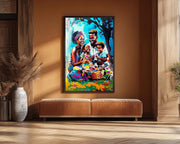 Alternate view of Family Picnic Outdoors African American canvas print