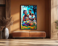 Vibrant african american wall art featuring a colorful abstract design, perfect for enhancing any living space.