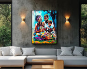 Family Picnic Outdoors African American canvas print for home decor