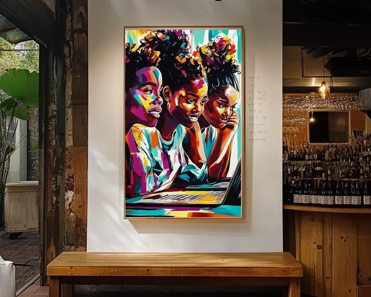 Young Black Women Abstract African American Wall Art
