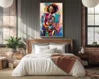 Colorful abstract piece featuring vibrant shapes, perfect as African American wall art for modern decor.