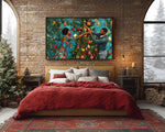 Black Couple Christmas Tree African American Wall Art Canvas