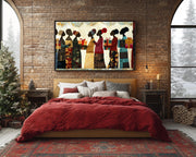 Quilt Style Black cultural wall decor print by MoomZee Artwork