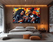 Black Couple Toast Black love wall art for home decor