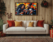 Black Couple Toast Black love wall art canvas print by MoomZee Artwork