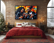 Black Couple Toast cultural wall decor print by MoomZee Artwork