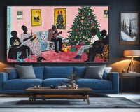 Bold abstract painting featuring vibrant colors, perfect as african american wall art for modern decor.