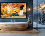 African American Wall Art Black Woman Reading Fall