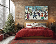 Christmas Snow Day Black culture wall art for home decor