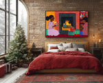 Christmas Morning Black Family Wall Art