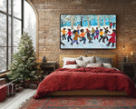 African American Wall Art Winter Ice Skating Canvas