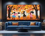 Autumn Leaves Black Children African American Wall Art