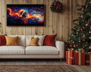 Close-up of Colorful Black Santa Christmas Black culture wall art detail