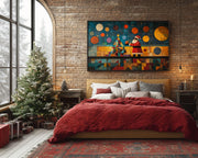 Abstract Black Santa African American abstract art for home decor